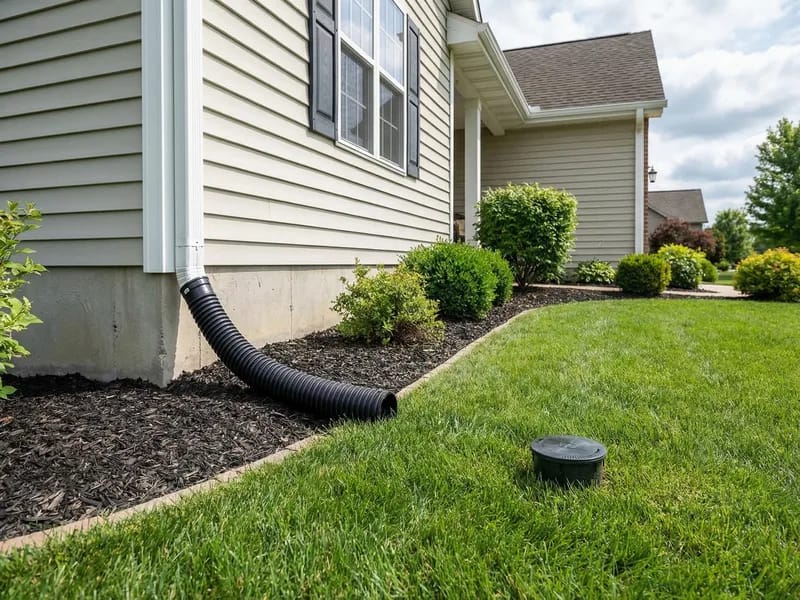 Channel drain installation in Northern Virginia driveway